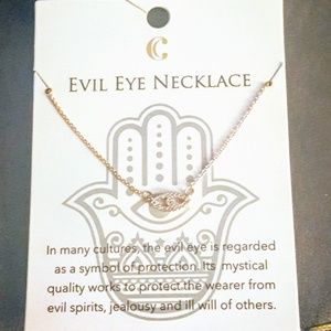 Delicate Rose Gold Evil Eye Pendant